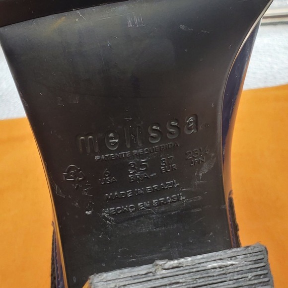 Melissa Karl Lagerfeld Boots Womens 6 Blue Bow Chelsea Ankle Rain Heel Platform - Picture 11 of 16